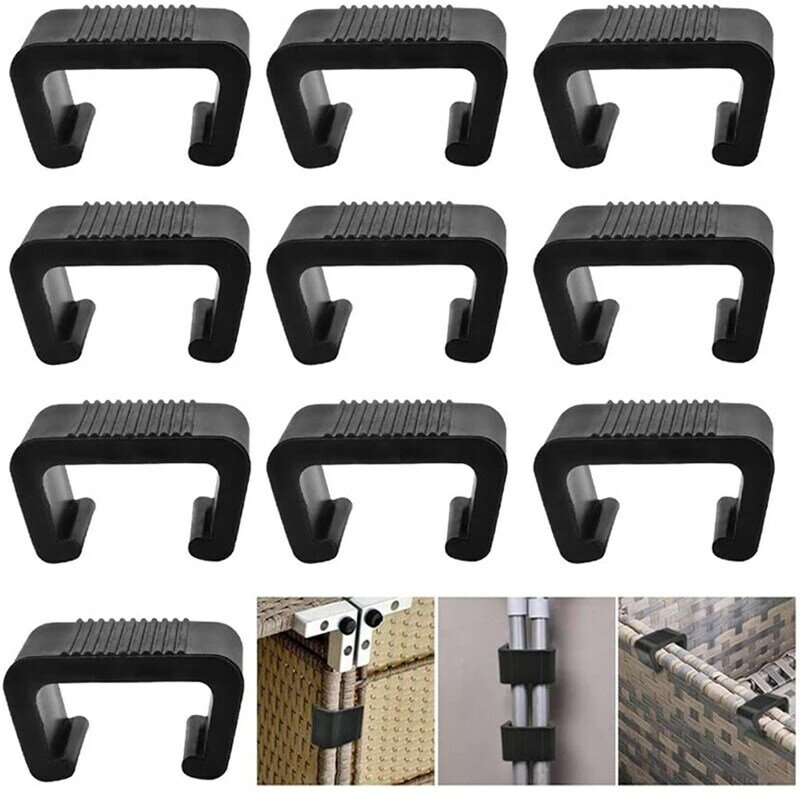 10 Pcs Garden Furniture Clips Anti-Deformed Rattan Furniture Connectors For Outdoor Sofa Plastic Clamps Wicker Chair