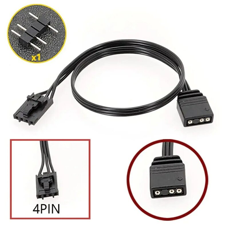 Câble adaptateur pour Corsair RGB vers standard ARGB, 4 broches, 3 broches, connecteur 7.5ate, contrôleur Sunshine, ligne QL LL120 ICUE