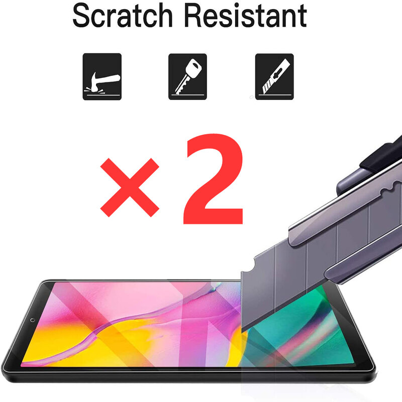 Protetor de tela 9h 10.1mm para tablet, 2 peças, vidro temperado para samsung galaxy tab a 2019 10