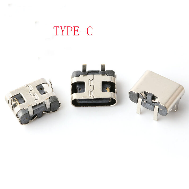 1-10 pces 10 micro usb jack 3.1 tipo-c 2pin 2p conector fêmea para o telefone móvel porto de carregamento soquete de carregamento h 6.5mm