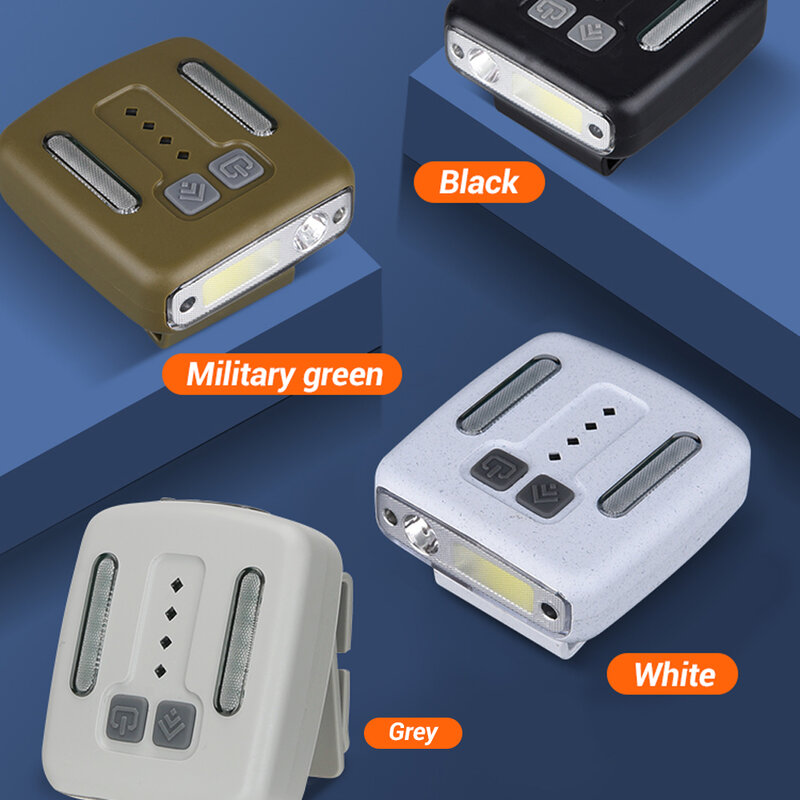 Sensor multifuncional LED Farol, Cap Clip Farol, USB recarregável, luz de pesca, bateria embutida de 1200 MA com caixa de EVA