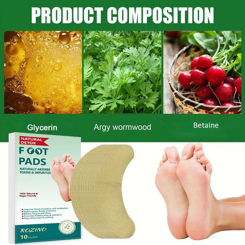 Wormwood Foot Patch Deep Cleansing Foot Pads 10 Pcs Natural Foot Patches For Foot Care Detoxify And Relax Your Feet And Body Aid