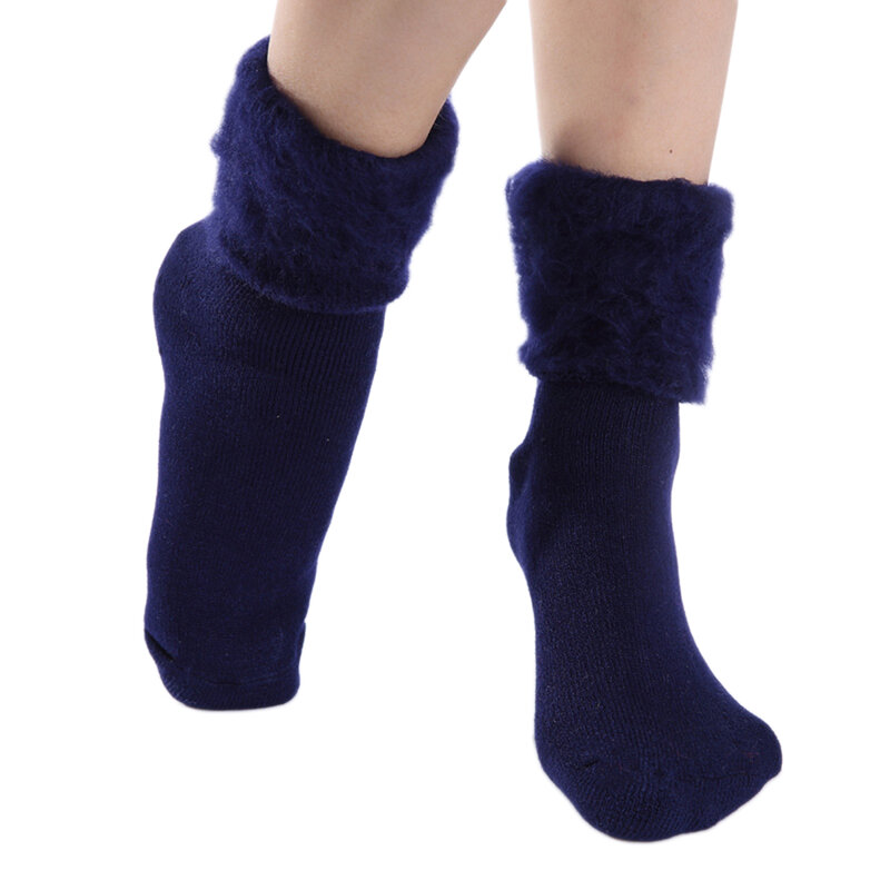 Stivali invernali da donna lavorati a maglia calzini Super morbidi caldi e accoglienti calzini da neve invernali da donna foderati in pile per il freddo
