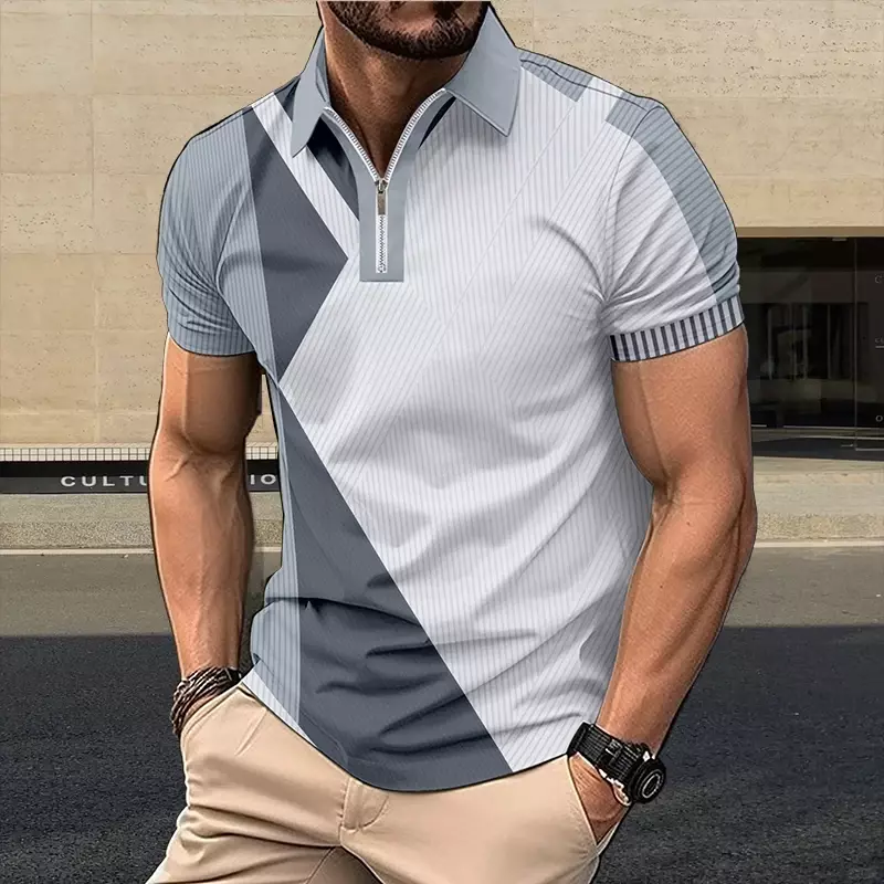 Hot selling summer polo shirt, high-quality solid color short sleeved breathable top, business sweat wicking men's polo shirt
