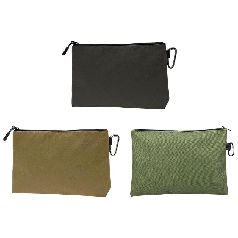 Tool Pouch Zipper Bag with A Carabiner Metal Zipper Father’S Day Gifts Multipurpose Storage Pouch for Stationary Cosmetics