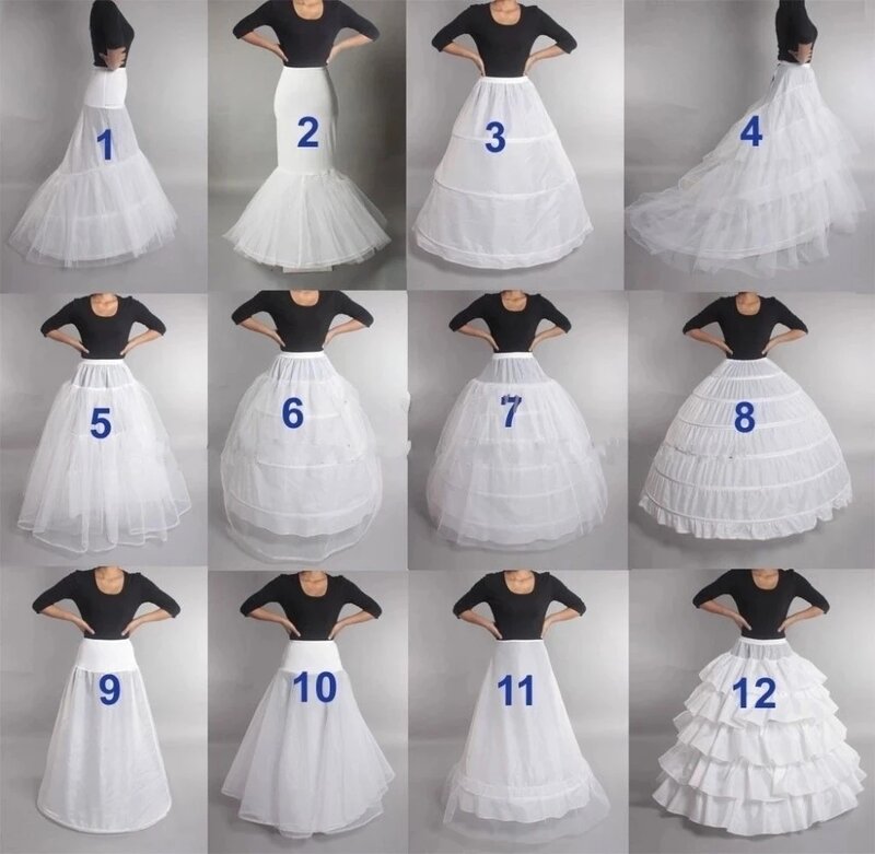 Puffy 6 Hoops Wedding Petticoat Crinoline Slip Bridal Onderrok Op Voorraad Hoge Kwaliteit
