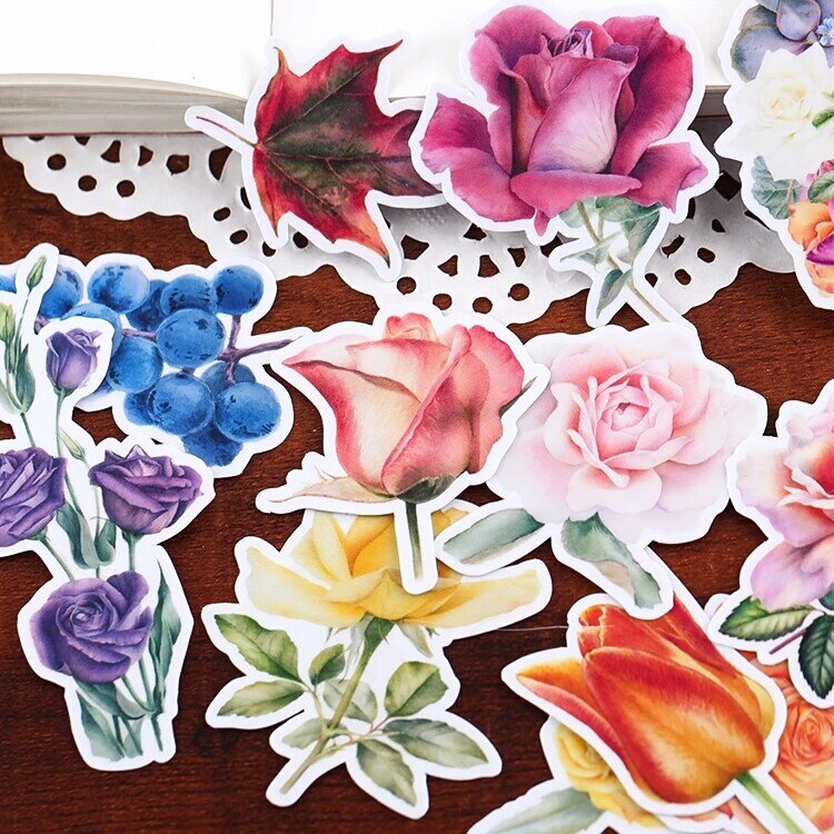 25pcs Cute Hand Account Plant Flower Stickers Bag Cute Ins Wind Mobile Phone Shell Decorative Material Set Kawaii Stationery