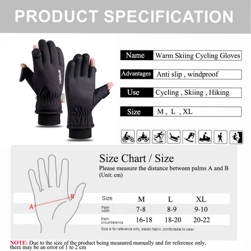 Gants de Ski pour écran tactile, coupe-vent, chauds, pour cyclisme, Snowboard, moto, hiver, pour hommes et femmes