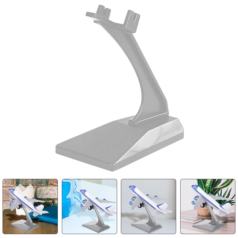 2 Pcs Aircraft Model Stand Monitor Display for Decor Plane Showing Desktop Plastic Stands