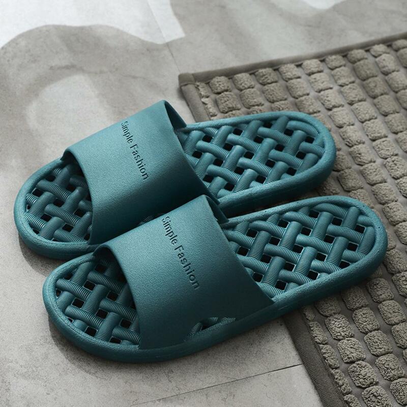 Zapatillas sencillas con textura antideslizante, sandalias de ducha de rebote rápido, transpirables, para verano, 1 par