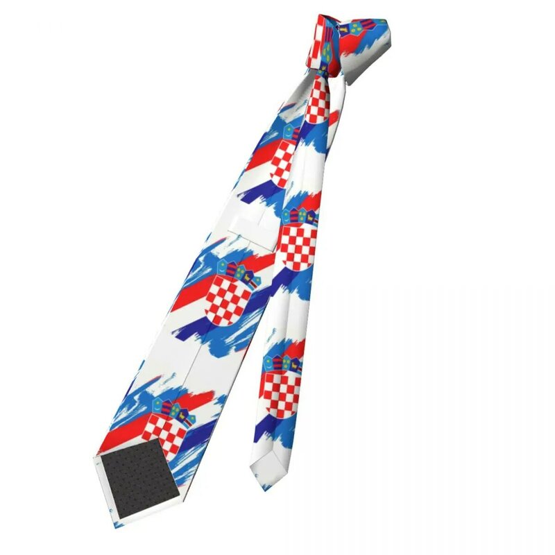 Flag Of Croatia Neckties Men Personalized Silk Croatian Patriotic Proud Neck Ties for Party