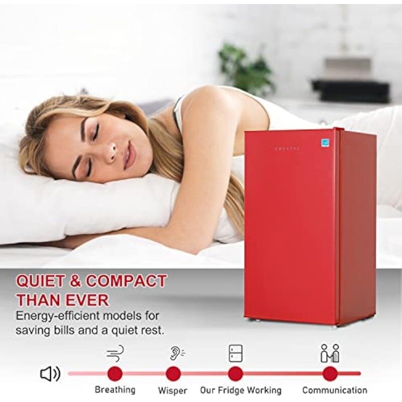 Миниатюрный рефрижератор 3,1 куб, компактный холодильник, маленький холодильник с морозильной камерой, красный (FR 310 красный)