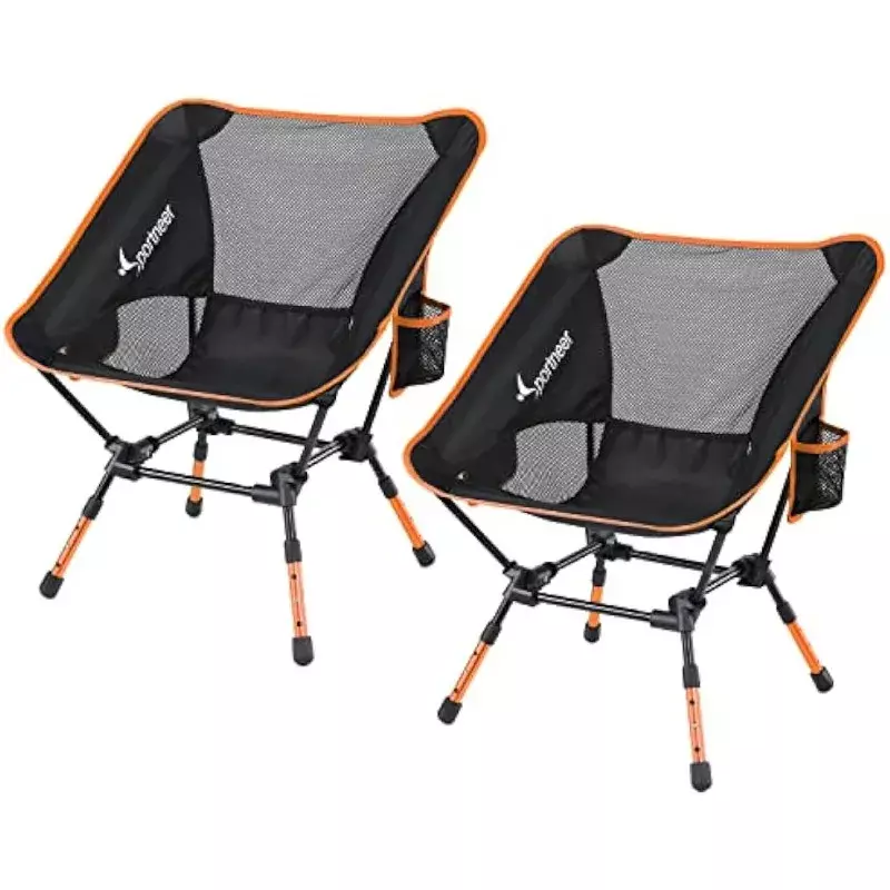 Sportneer 휴대용 캠핑 의자, 높이 조절 가능, 야외 해변 의자, 성인용 접이식 캠프 의자
