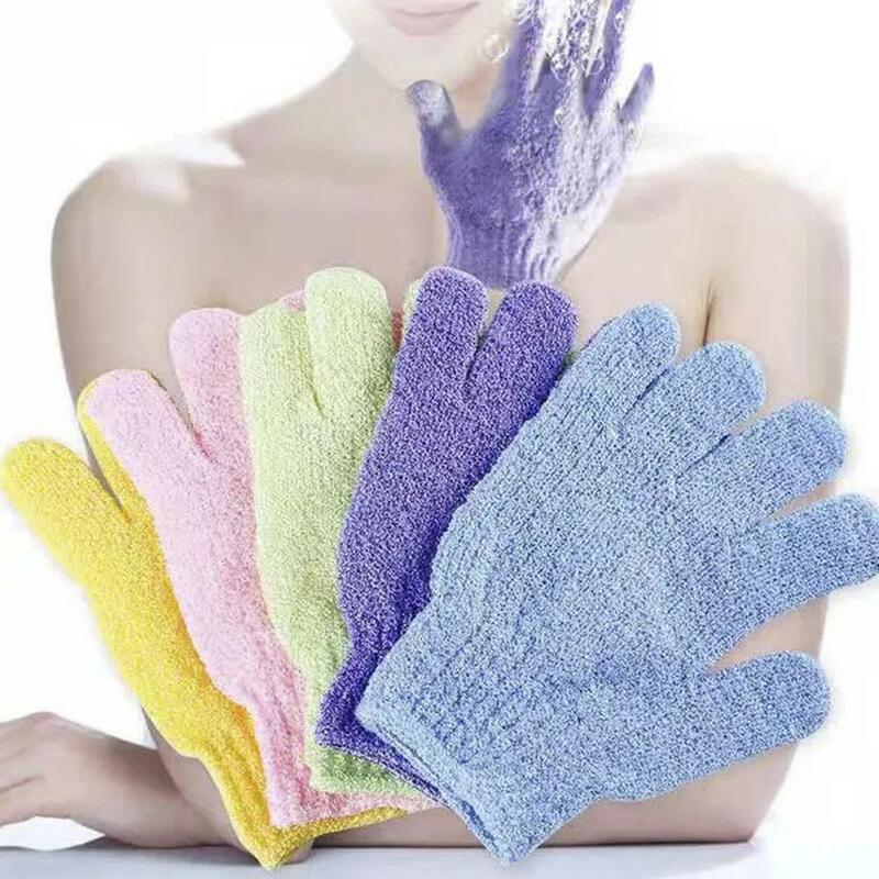 ถุงมือไนลอนผ้าเช็ดตัวห้านิ้วอุปกรณ์อาบน้ำถุงมือที่อยู่อาศัยฝักบัวคู่ของใช้ในครัวเรือน W5M2