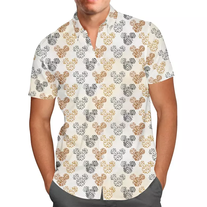 Гавайская рубашка с Микки Маусом и друзьями, мужская и женская летняя рубашка с короткими рукавами и пуговицами, Гавайская Повседневная пляжная рубашка Диснея
