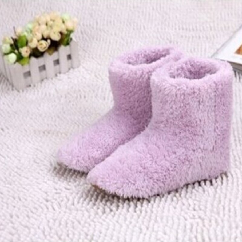 USB Charging Warmer Foot Shoe Plush Warm Electric Slipper Feet Heated Washable Hearting Shoes Feet Shoe Fits Sizes 35-39 Durable