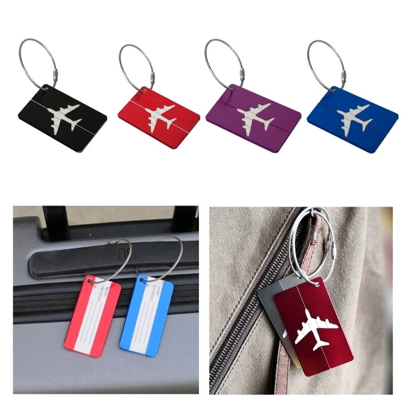 Etiquetas alumínio para bagagem e mochila, etiquetas para viagem, etiqueta para viagem, dropshipping