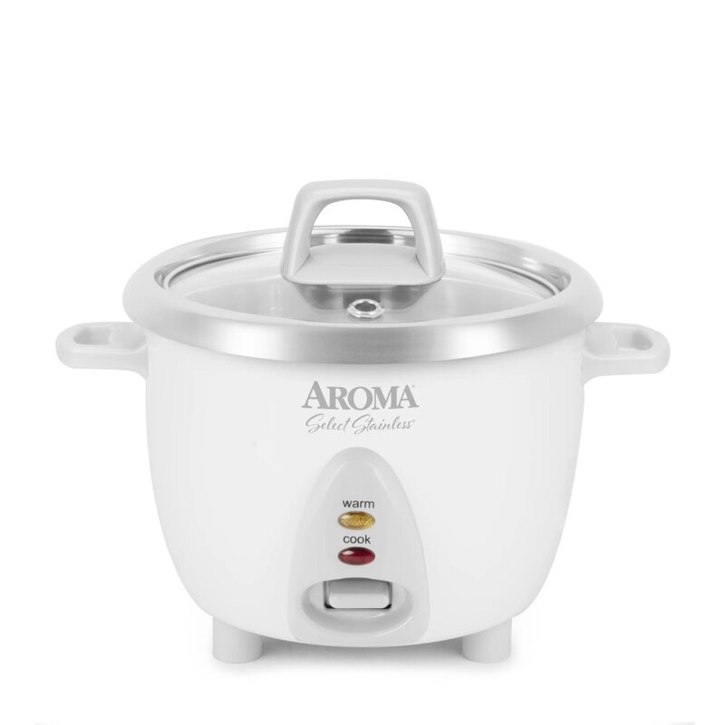 6 Cup White Stainless Steel Rice Cooker White