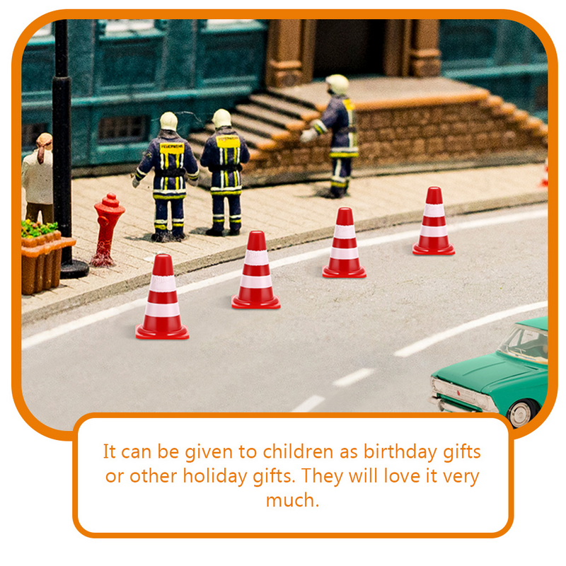 Miniatur mainan kerucut lalu lintas anak-anak, tanda keselamatan kerucut jalan raya lampu tanda parkir penanda plastik bidang sinyal anak-anak