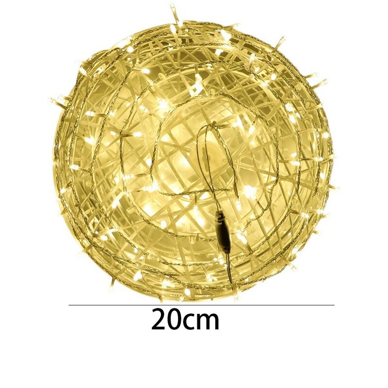 籐のボールの形をしたLEDライト,高品質のライト,いくつかの色,フェアリーライト,ガーデンライト,20cm