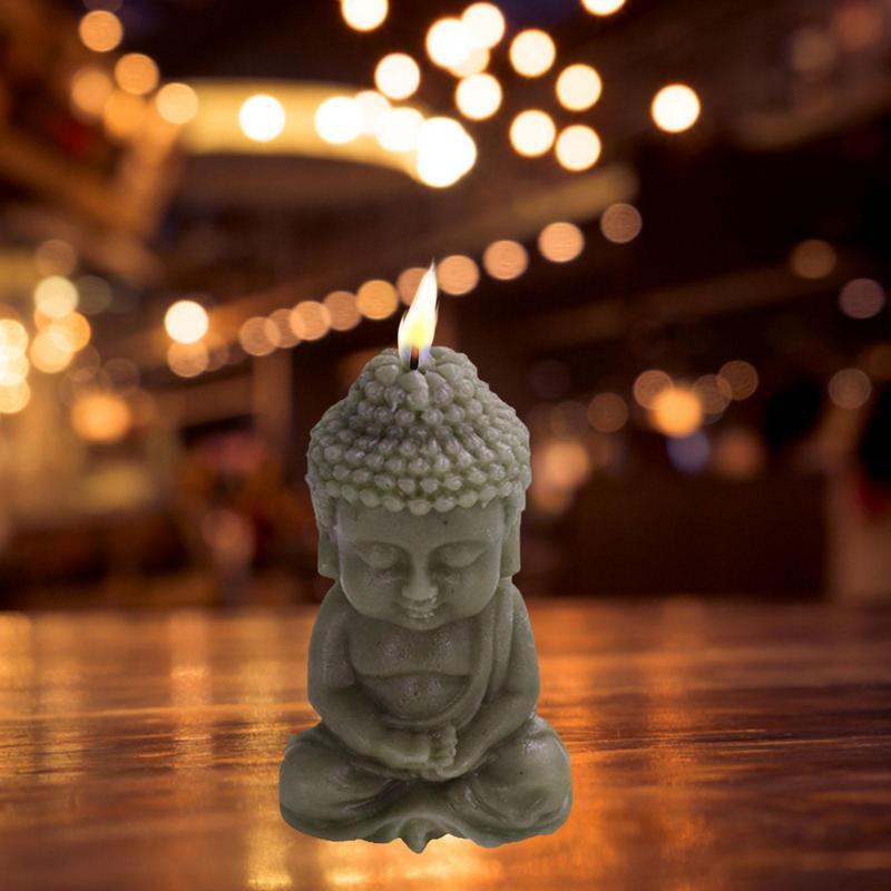 Cetakan silikon Buddha cetakan buatan tangan kerajinan DIY sabun buatan tangan cetakan Fondant Buddha cetakan Buddha elemen Cina 3D untuk tanah liat