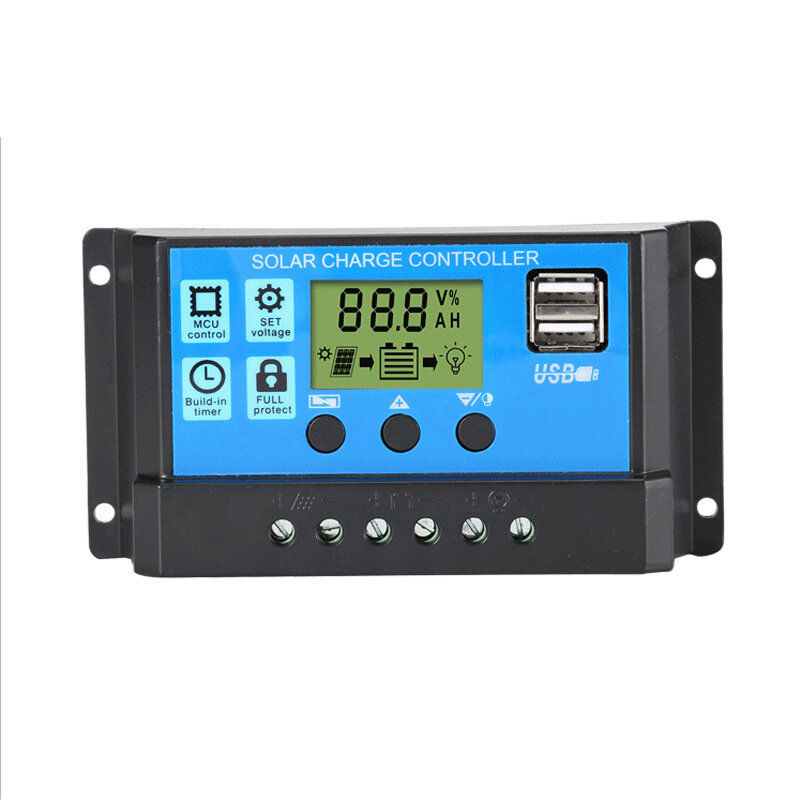 Automatically 60A Solar Charge Controller Smart LED Display Dual USB 5V Output Regulator PV System Connection
