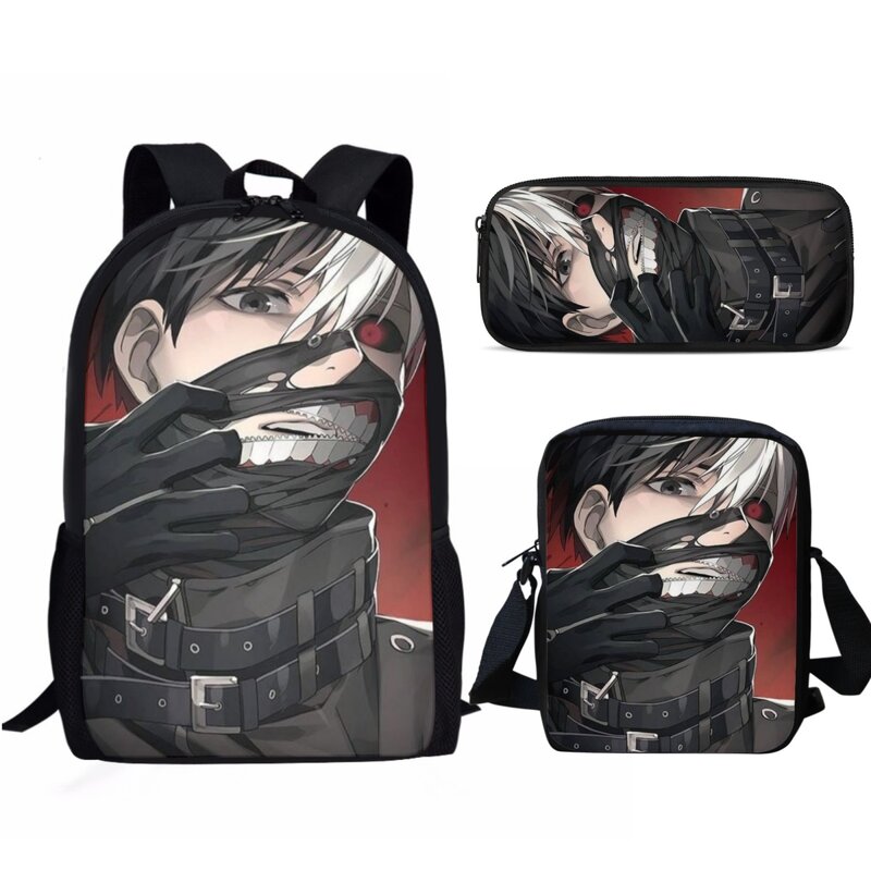 Tokyo Ghoul Design Boys Girls Children School Bags Horror Zipper Large Capacity Travel Backpack Bookbag Tablet Bag Learning Tool