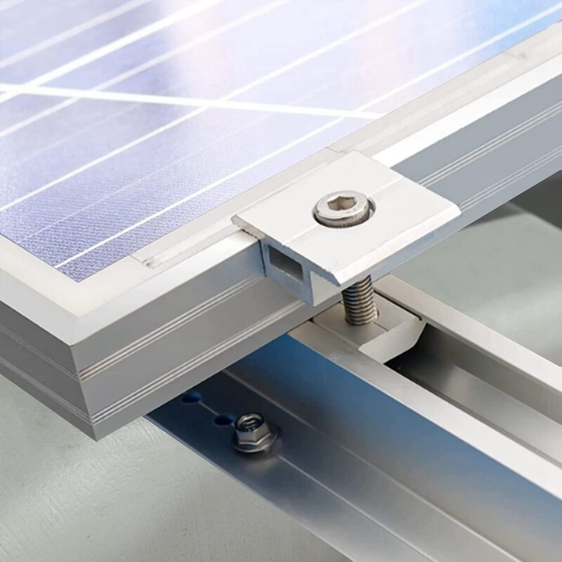 Комплект из 10 креплений для солнечных панелей, Т-образный зажим для фотоэлектрических панелей, регулируемый по высоте для крыш домов на колесах