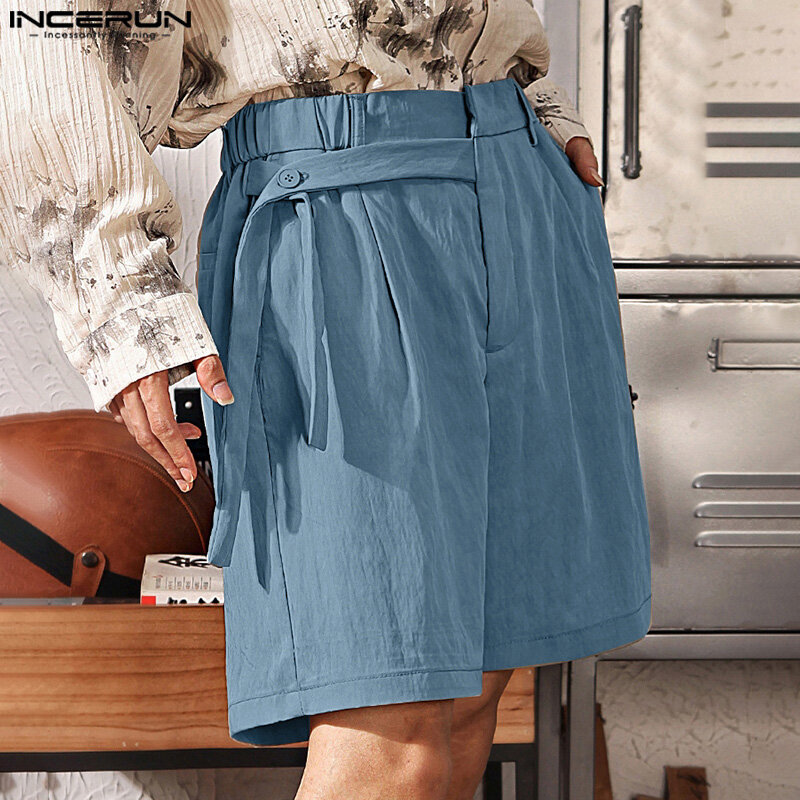 INCERUN 2024 Korean Style Shorts New Men Hot Selling Straight Shorts Summer Casual Streetwear Male All-match Simple Shorts S-5XL