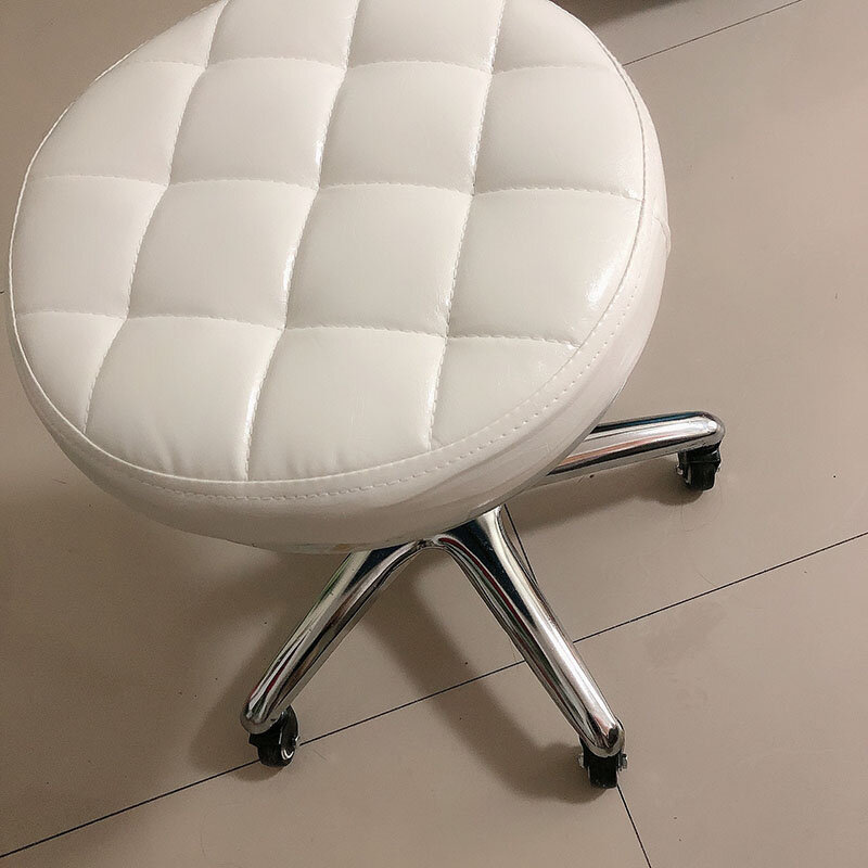 Парикмахерское кресло для волос с колесиками, вращающийся круглый стул для салона красоты и макияжа, офисная мебель