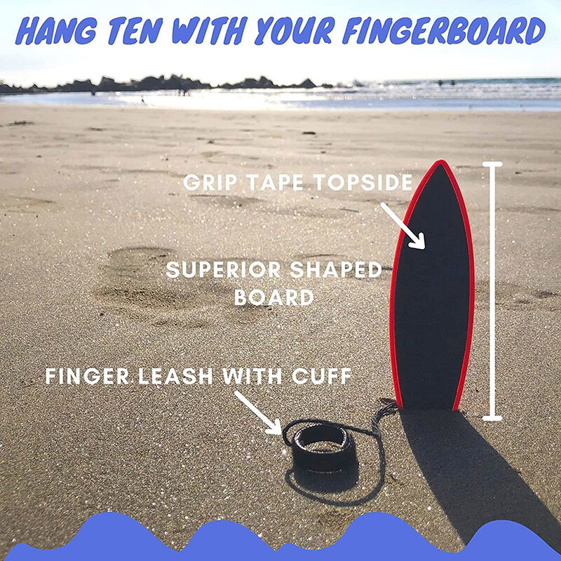 Juguete de monopatín de dedo de diseño antideslizante, tabla de surf de dedo fácil de usar, tablero de dedos Rad, juguete de diapasón, regalos de cumpleaños para niños