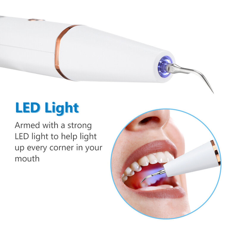 Elektryczny ultradźwiękowy irygator skaler dentystyczny kamień nazębny Oral tatar Remover ząb Stain Cleaner LED wybielanie zębów narzędzia do czyszczenia