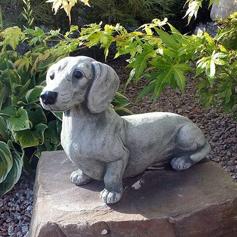 Decoração ao ar livre do gramado do jardim, escultura Pet Memorial, estátua do cão, decoração do pátio, presentes