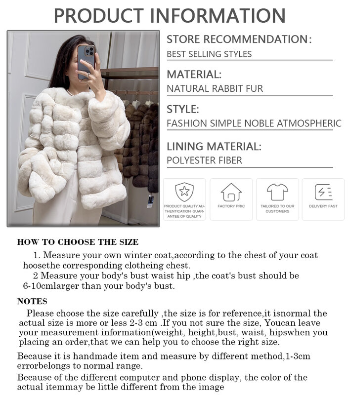 Chinchilla Fur Real Rex Rabbit Fur Coats White Fur Jacket Best Selling Short Natural Rabbit Fur Coat Women