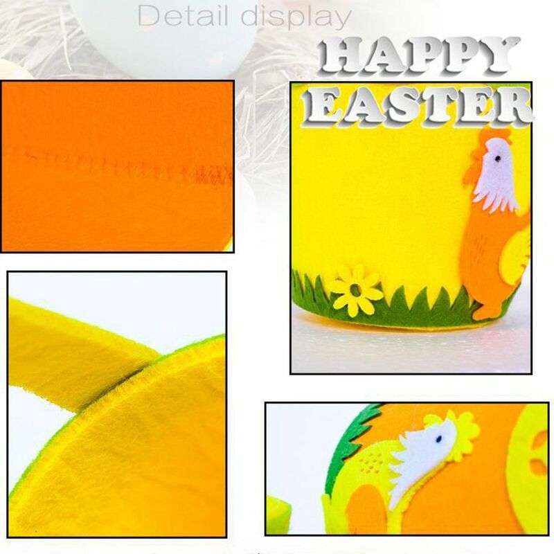 Easter-ハンドル付きトートバッグ,子供用バッグ,手織り,ウールフェルト,パーティー,キャンディーバッグ,ギフトポーチ,バケット