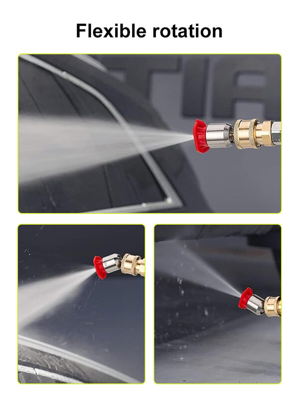 Kit de puntas de boquilla de arandela de presión giratoria de 360 °, tipo de conexión rápida, varios grados (1/4, 0,15), 4 boquillas de pulverización, 25,40