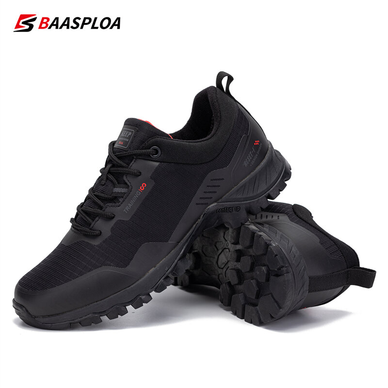 Baasploa New Man's Hiking Shoes Fashion Waterproof Male Outdoor Sneakers Comfortable Shoes Men Anti-Slip Wear-Resistant Footwear