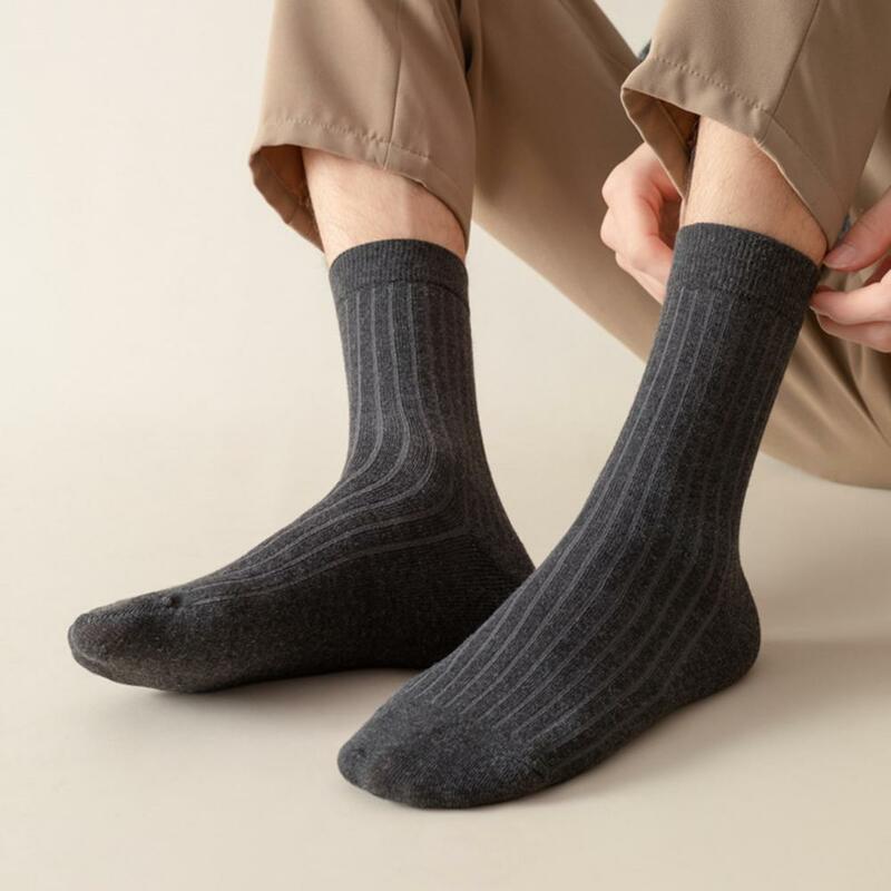 Calcetines clásicos de negocios para hombre, medias de algodón de alta elasticidad, transpirables, suaves, sin olor, Color sólido