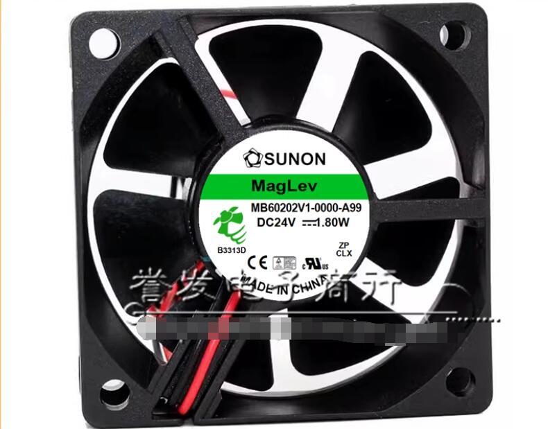 SUNON MB60202V1-0000-A99 DC 24V 1.80W 60x60x20mm 2-Wire Server Cooling Fan