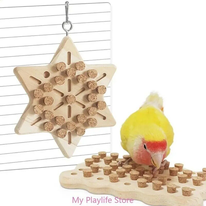 Gabbia per uccelli giocattolo in sughero gabbie per uccelli Hangable molare Toy Block Cage Grinding Toy Climb Swing Toy per piccioncini Cockatoos