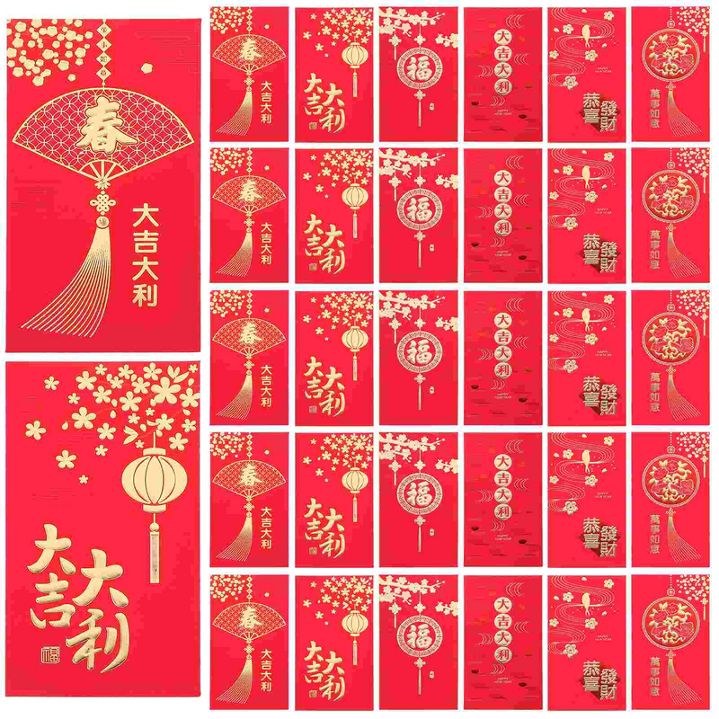 ซองแดงสำหรับปีใหม่จีนของขวัญปีใหม่กระเป๋าสีแดงกระเป๋า kado ulang tahun แต่งงานเทศกาลฤดูใบไม้ผลิ