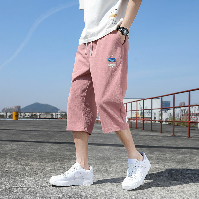 Элегантная Модная приталенная мужская одежда в стиле Харадзюку, Свободные повседневные универсальные спортивные брюки, однотонные тонкие прямые штаны с карманами