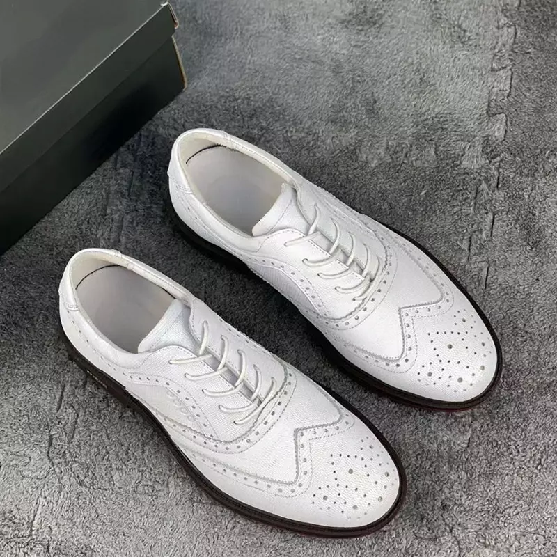 Sapato Oxford Brogue Masculino, Preto, Branco, Casual, Marca de Luxo, Sapato de Vestido, Homem, Boa Qualidade, Novo, 2022