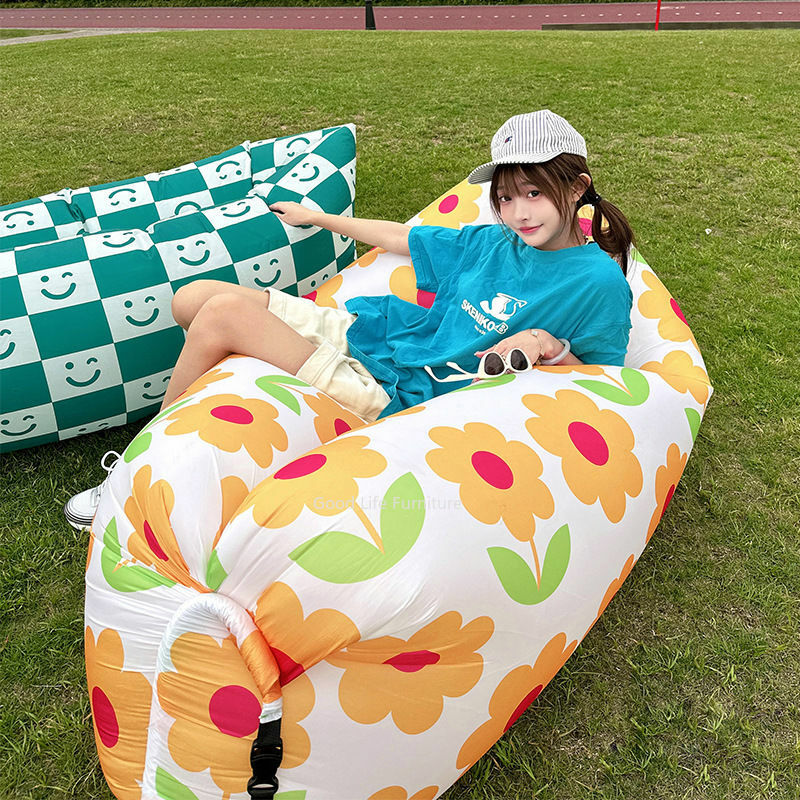 Outdoor Sofa Mattress Music Festival Single and Double Portable Reclining Camping Picnic Lunch Break Beach Inflatable Bed