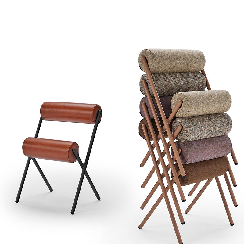 Стул креативный Штабелируемый для дома, минималистичный Современный художественный обеденный стул в стиле интернет-знаменитостей с мягкой сумкой