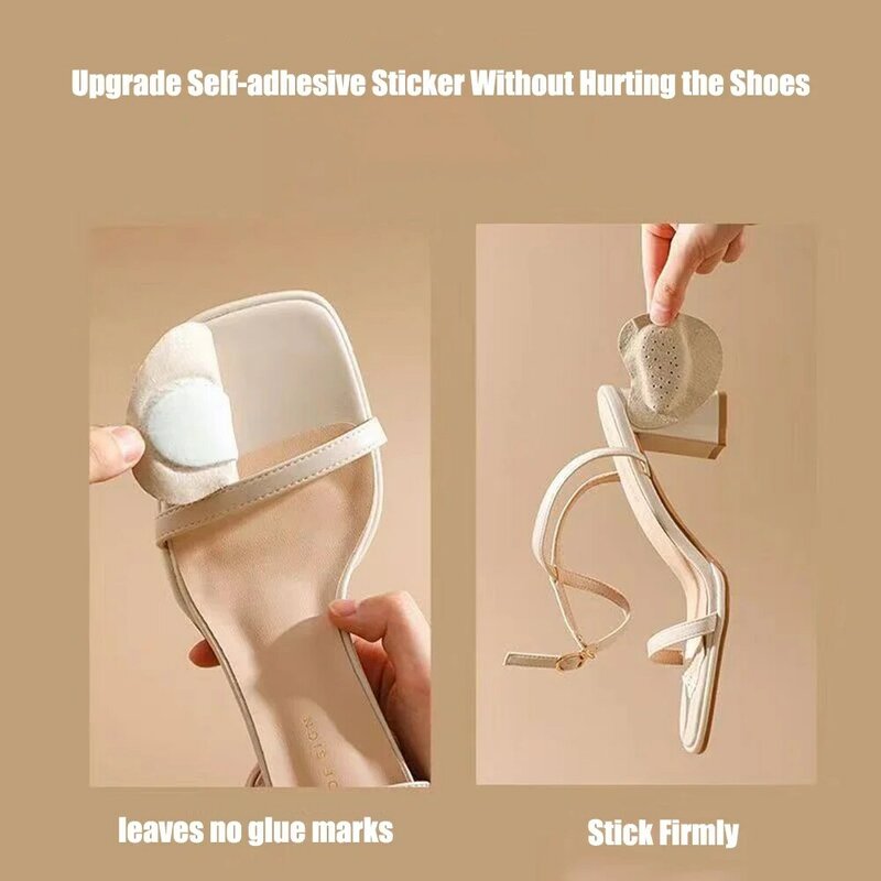 Leather Anti-Slip Half Insoles for Shoes Women Sandals High Heels Non-slip Stickers Inserts Self-Adhesive Forefoot Cushion Pads