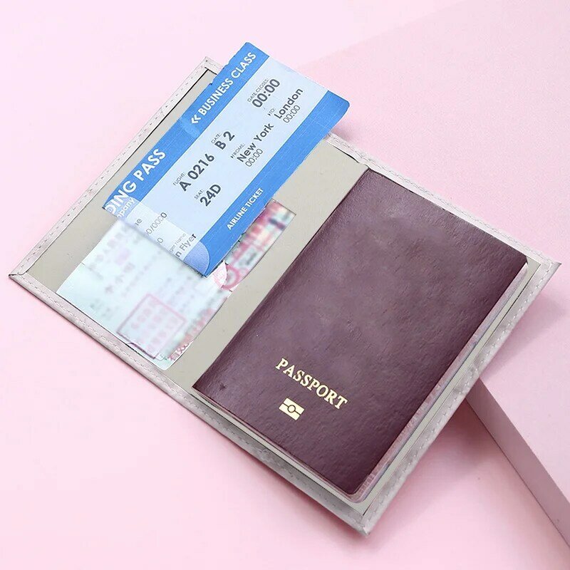 Sarung Pelindung Tempat Kartu Bisnis Kartu Cred ID Sampul Paspor Pola Bendera Sarung Penyimpanan Kulit Pu Lengan Aman