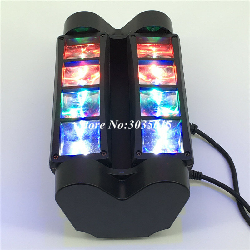 Mini Lumière Araignée à Tête Mobile 8x10W RGBW, Éclairage de Scène à Faisceau, DMX 512, Idéal pour DJ, ixen Boîte de Nuit