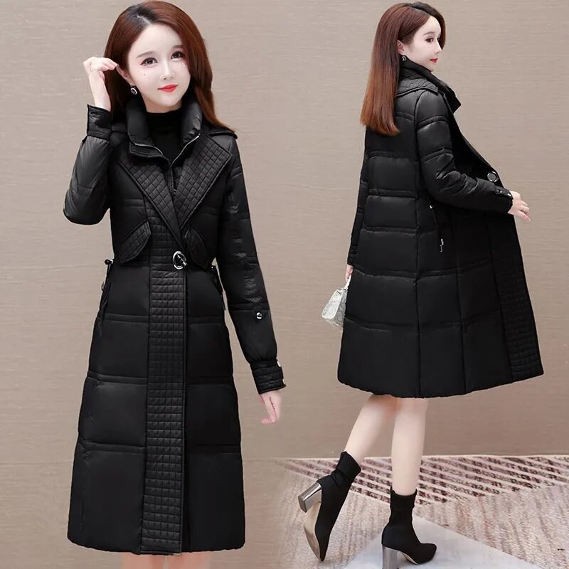 2023 Winter New Down  Middle-aged Ladies Temperament Fashion Self-cultivation Long Down  Over the Knee Female Tide