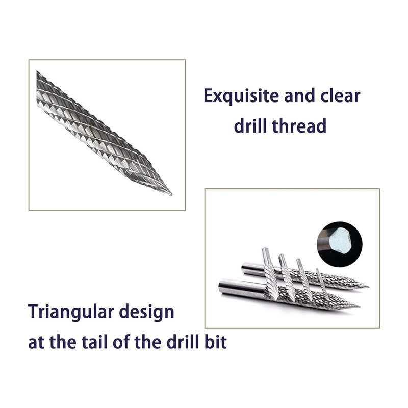 1/4In 6Mm High Carbide Steel Burr Bits Tire Reamers Carbide Cutters Rotary Files Reamers Wire Cutter Tire Repair Tool